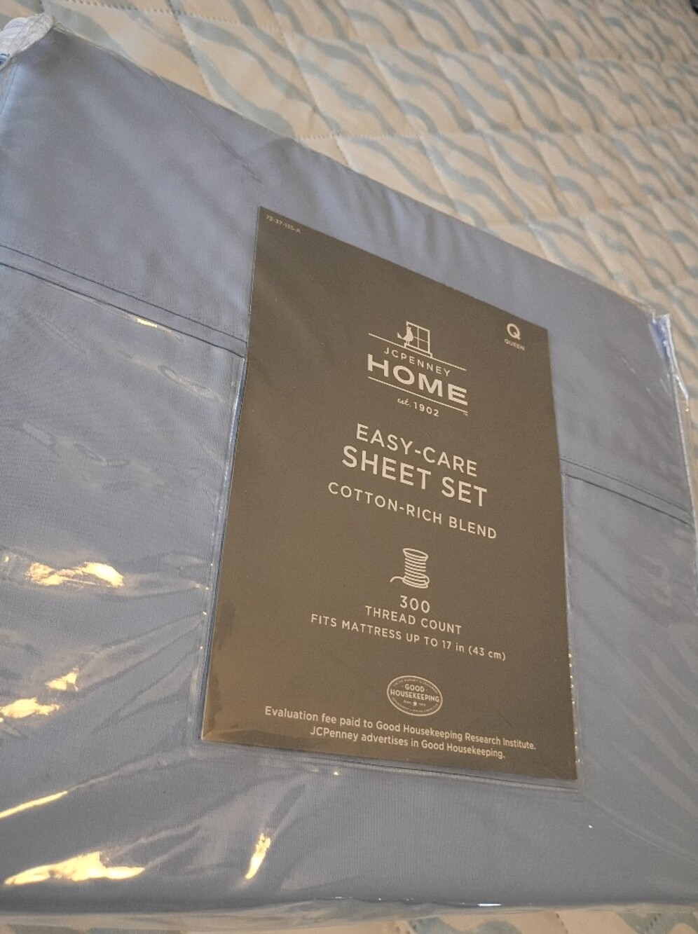 JCPenney Easy Care Bluebell Queen 300 Thread Count Sheet Set